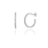 עגילי חישוק משובצים